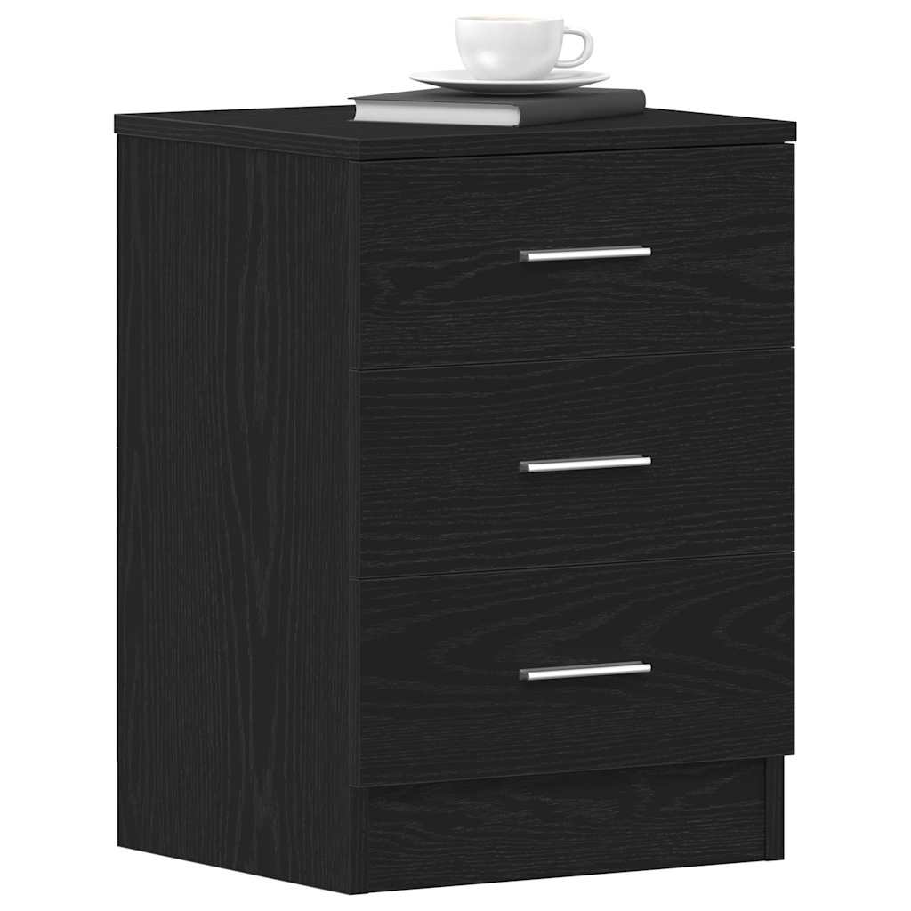 sengeborde 2 stk. sort eg 38x35x55 cm konstrueret træ