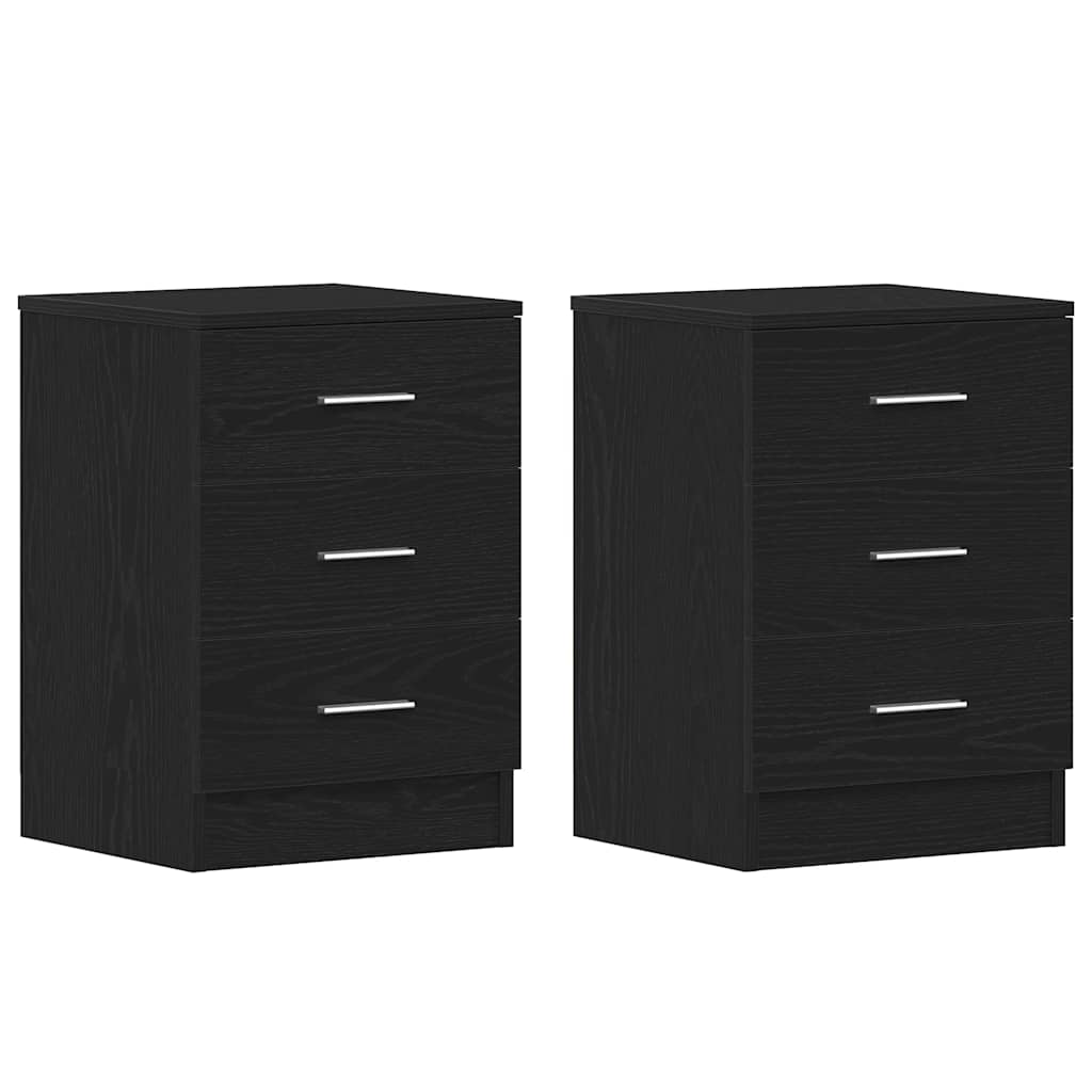 sengeborde 2 stk. sort eg 38x35x55 cm konstrueret træ