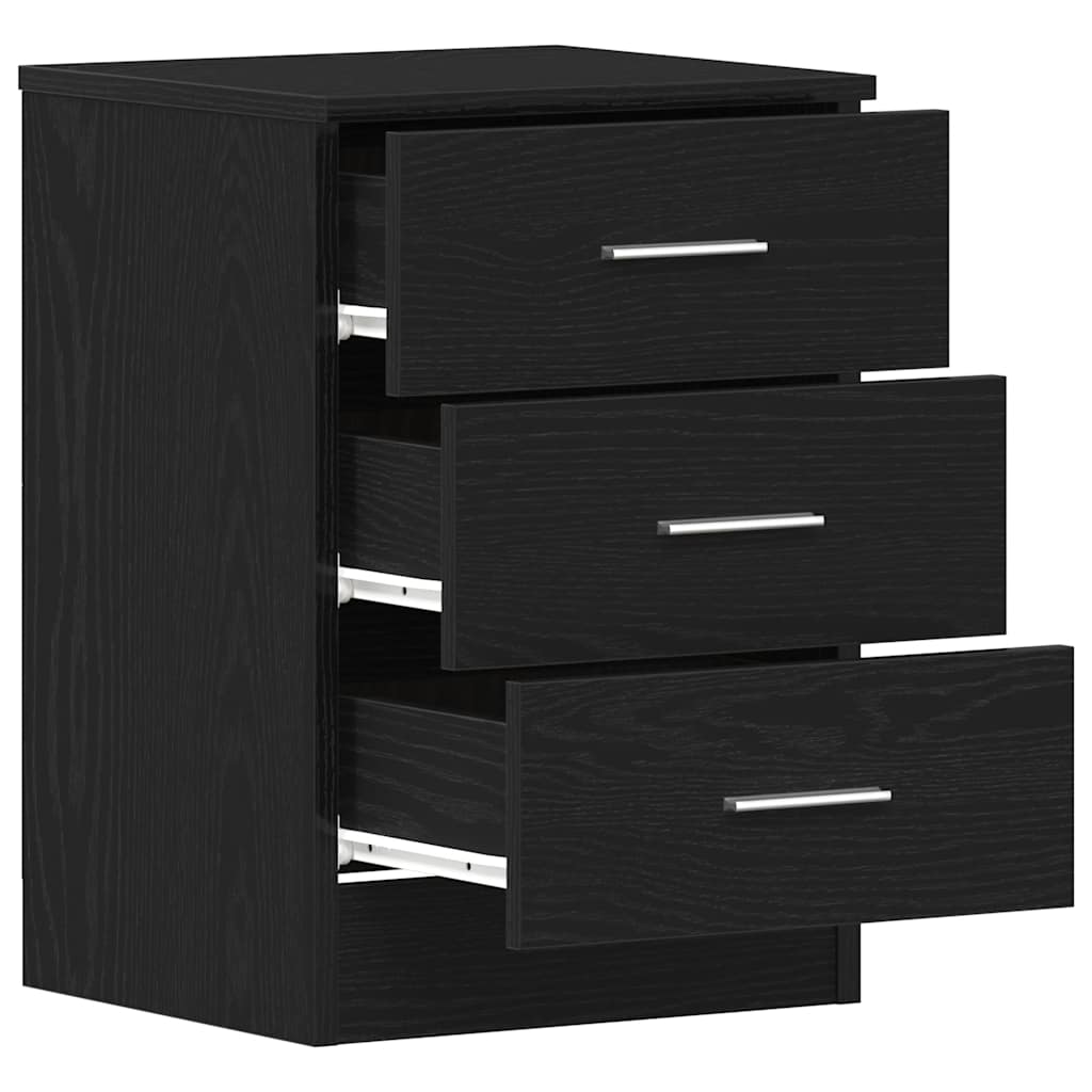 sengeborde 2 stk. sort eg 38x35x55 cm konstrueret træ