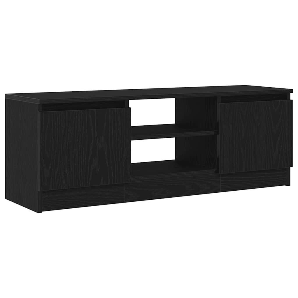 tv-bord 102x30x36 cm konstrueret træ sort egetræsfarve