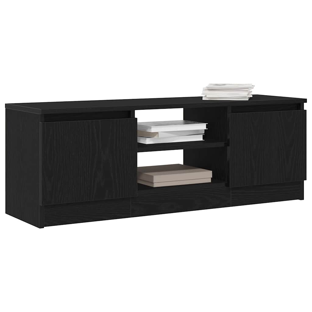 tv-bord 102x30x36 cm konstrueret træ sort egetræsfarve