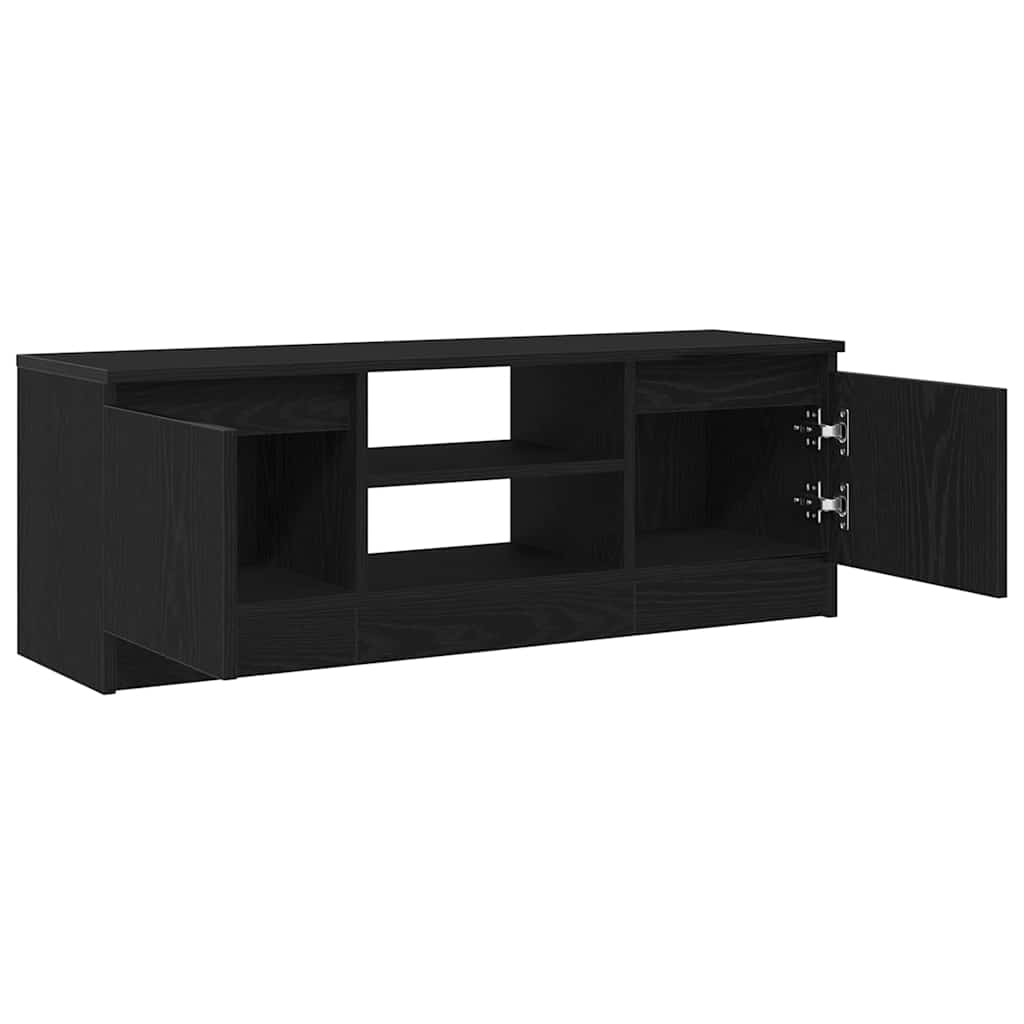 tv-bord 102x30x36 cm konstrueret træ sort egetræsfarve