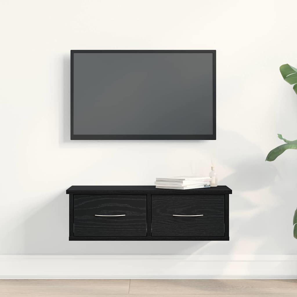 Vægskab Vægmonteret Sort eg 60 x 26 x 18,5 cm Konstrueret træ
