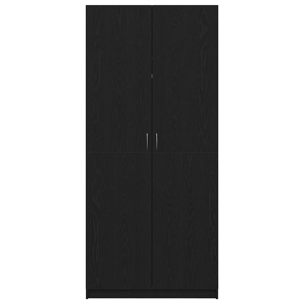 Garderobeskab Sort eg 90 x 52 x 200 cm Konstrueret træ