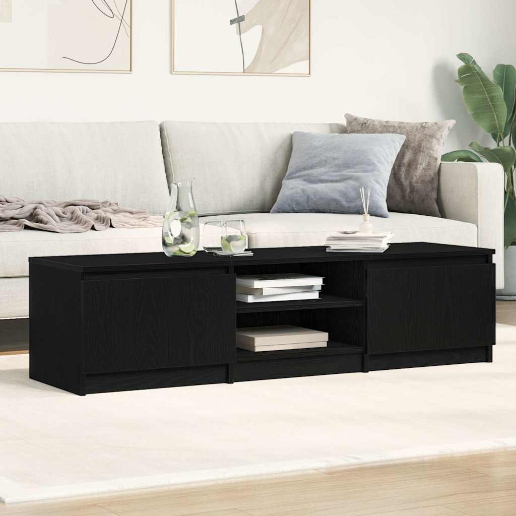 tv-bord 140x40x36 cm konstrueret træ sort egetræsfarve