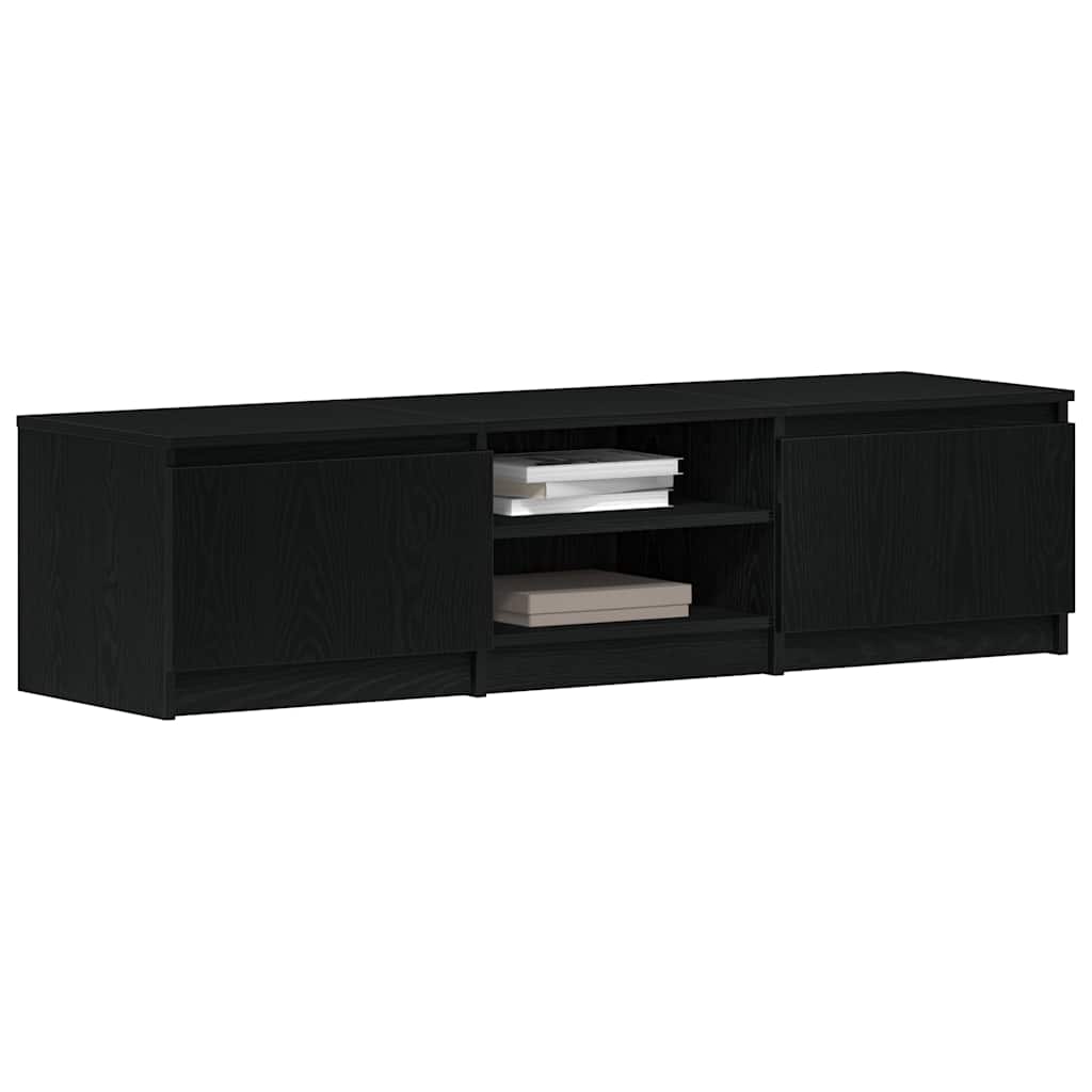 tv-bord 140x40x36 cm konstrueret træ sort egetræsfarve