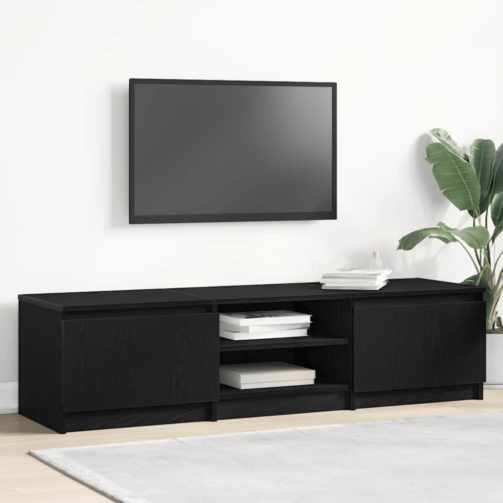 tv-bord 140x40x36 cm konstrueret træ sort egetræsfarve