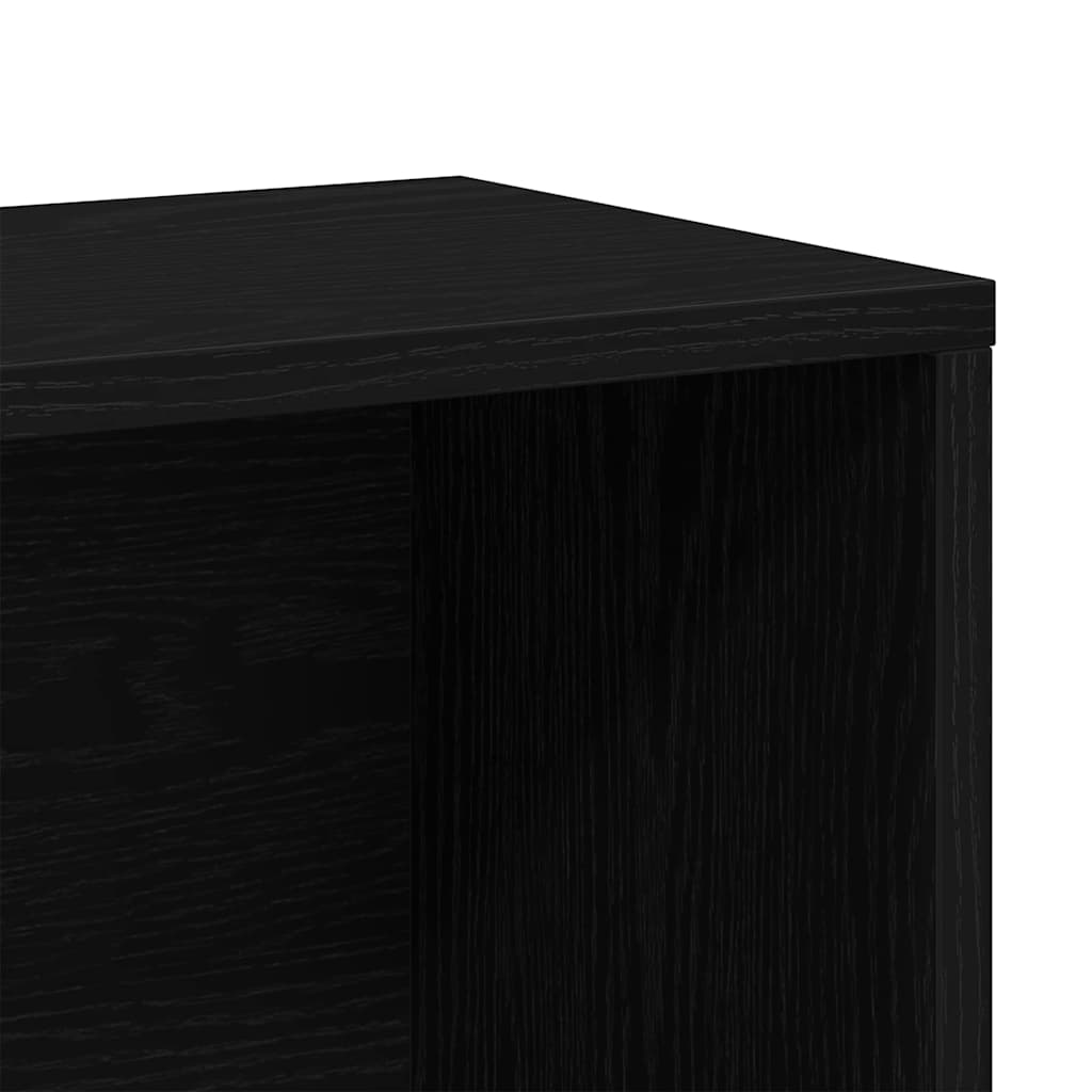 Bogskab 6 niveauer 155 x 24 x 160 cm Konstrueret træ Sort eg