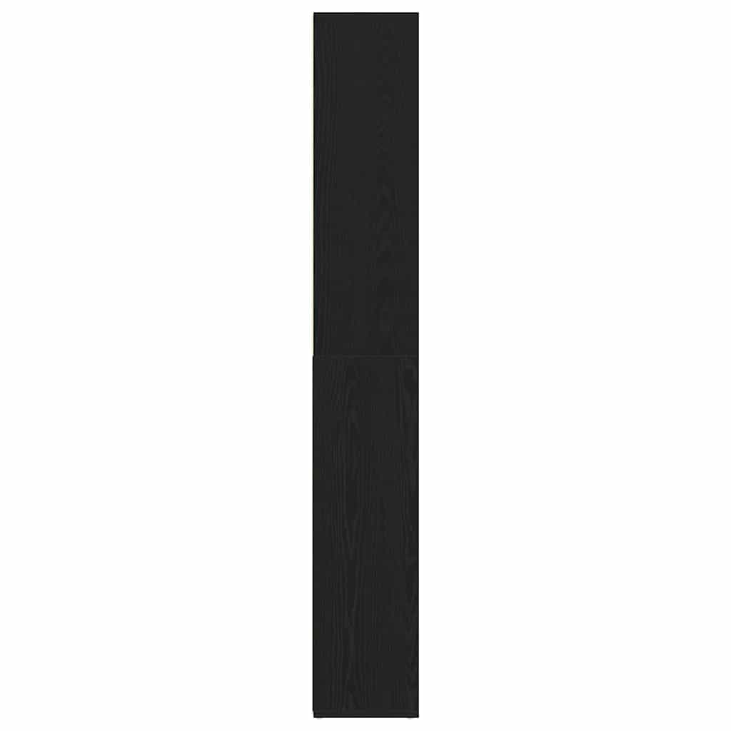 Bogskab 6 niveauer 155 x 24 x 160 cm Konstrueret træ Sort eg