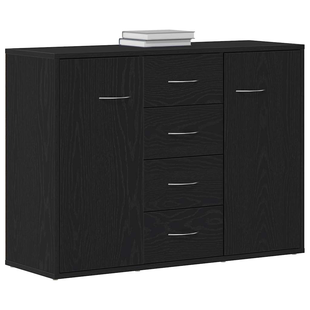 skænk 88x30x64 cm konstrueret træ sort egetræsfarve