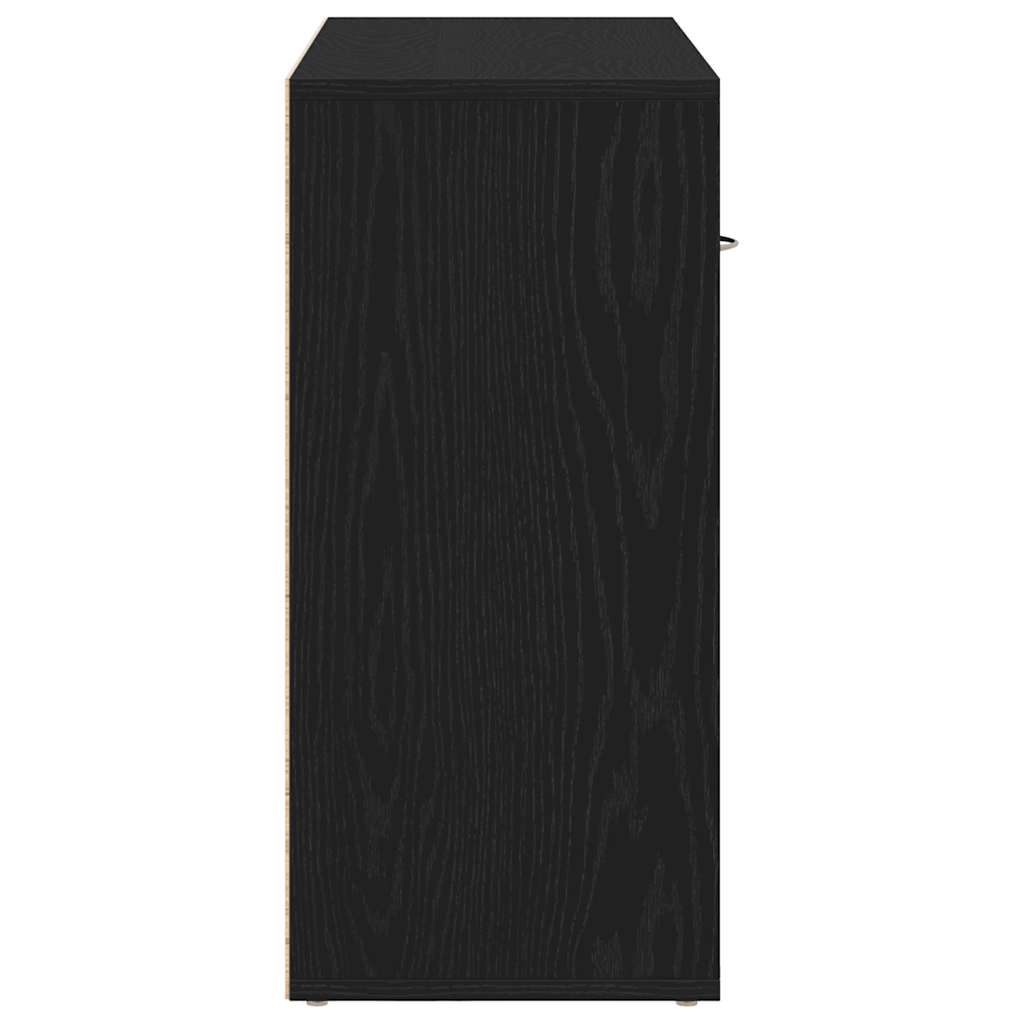 skænk 88x30x64 cm konstrueret træ sort egetræsfarve