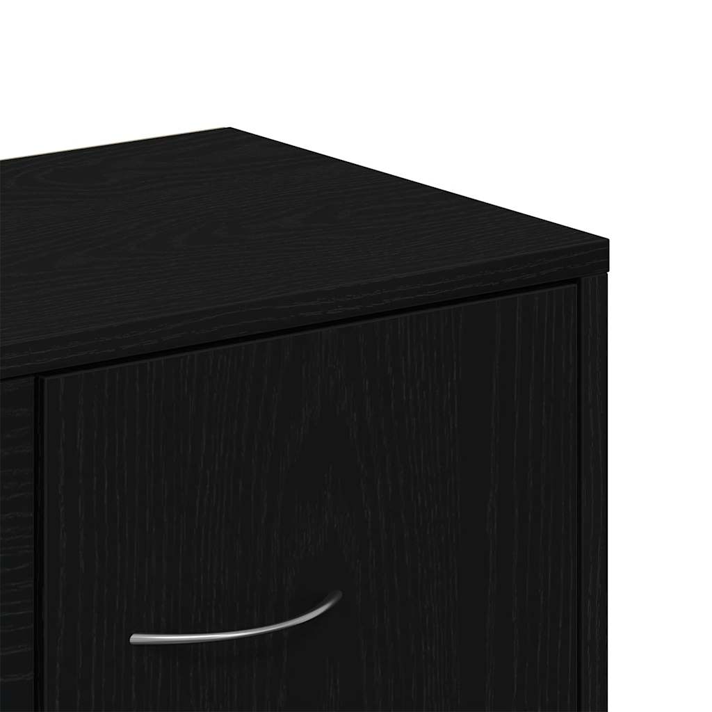 skænk 88x30x64 cm konstrueret træ sort egetræsfarve