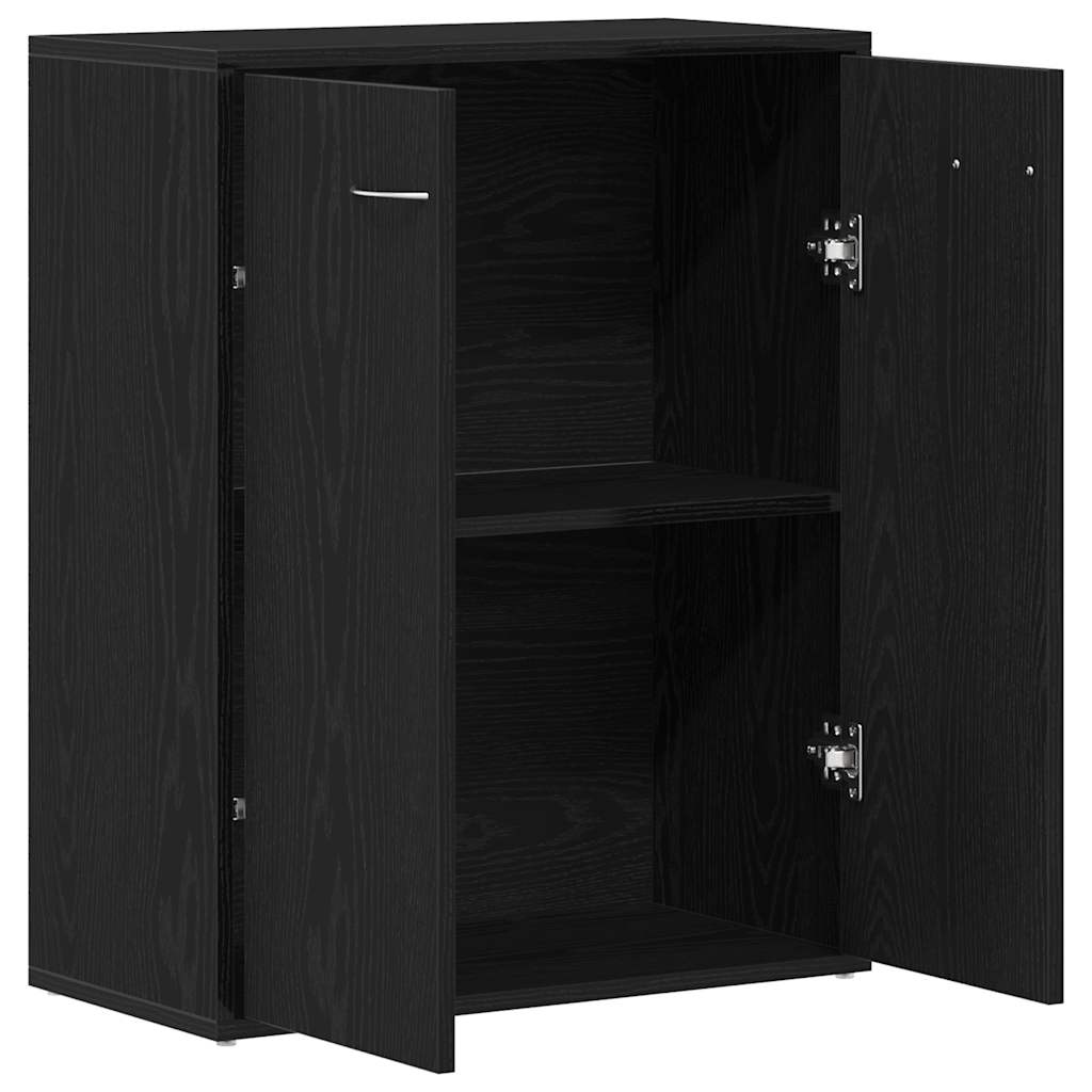 skænk sort egetræ 60x30x75 cm konstrueret træ