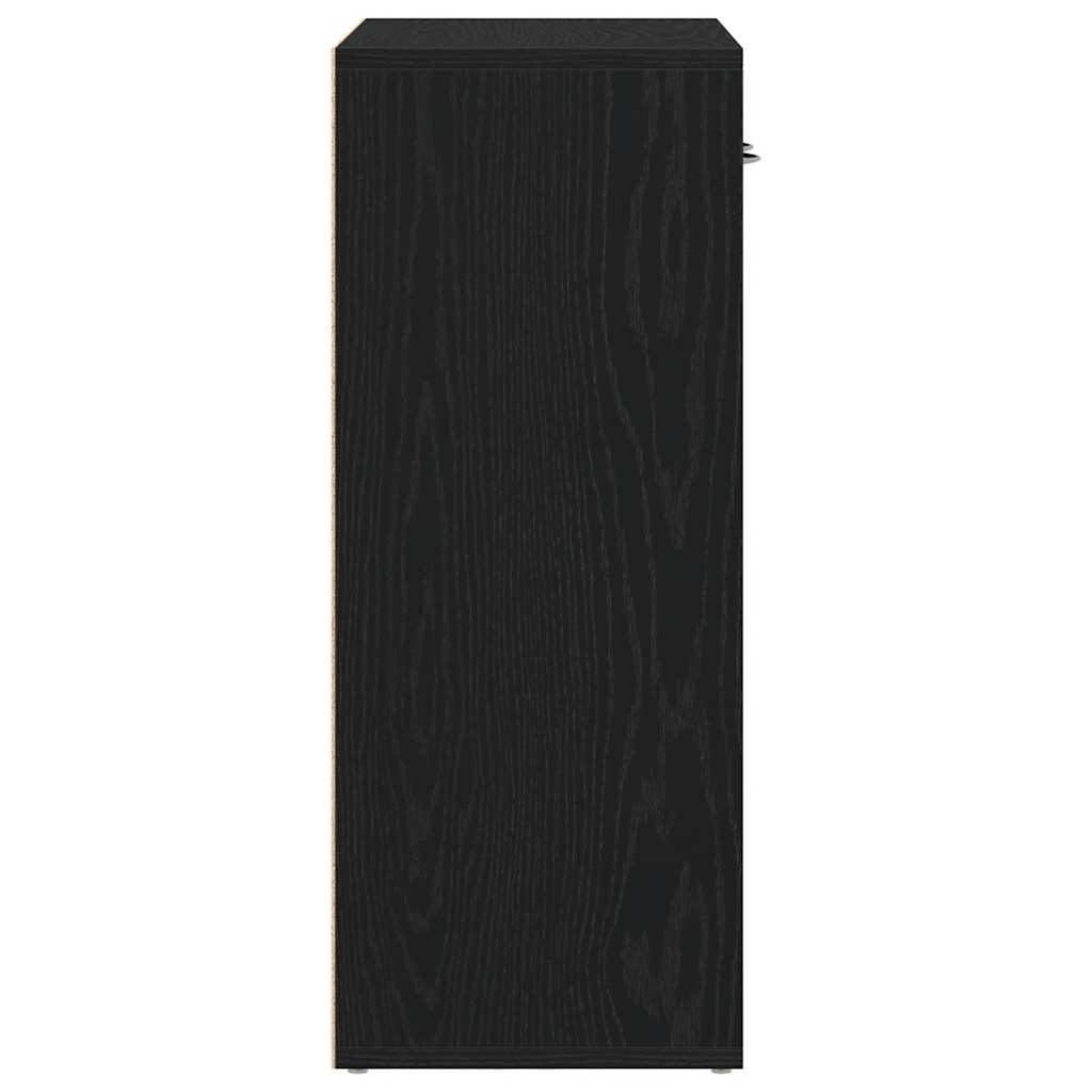 skænk sort egetræ 60x30x75 cm konstrueret træ