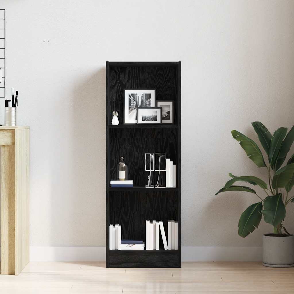bogreol 40x24x109 cm konstrueret træ sort egetræsfarve