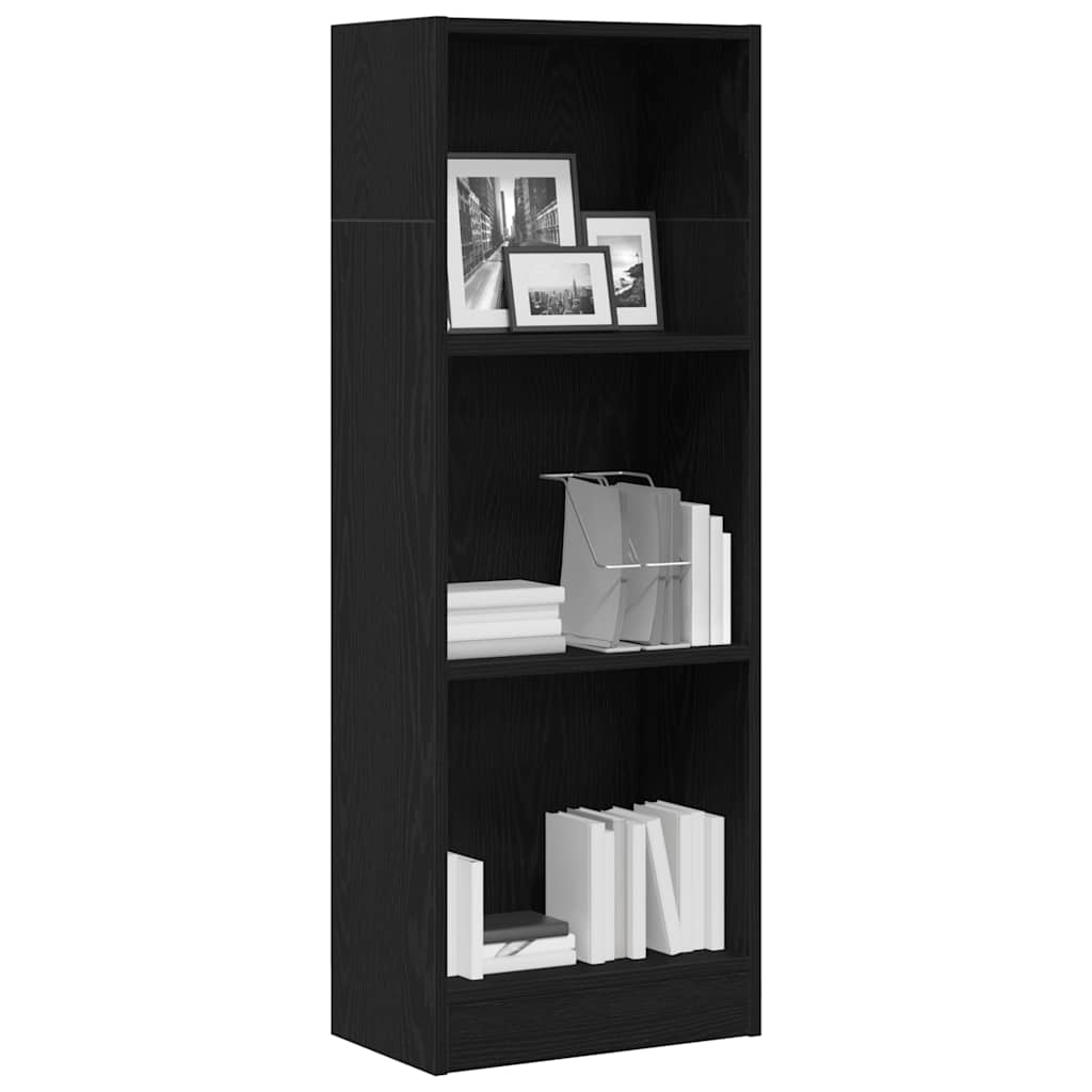 bogreol 40x24x109 cm konstrueret træ sort egetræsfarve