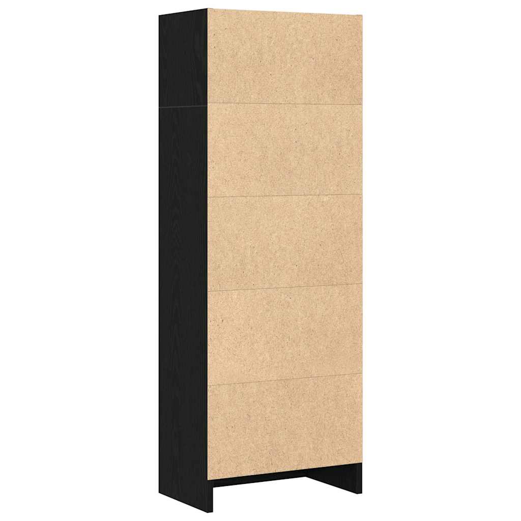 bogreol 40x24x109 cm konstrueret træ sort egetræsfarve