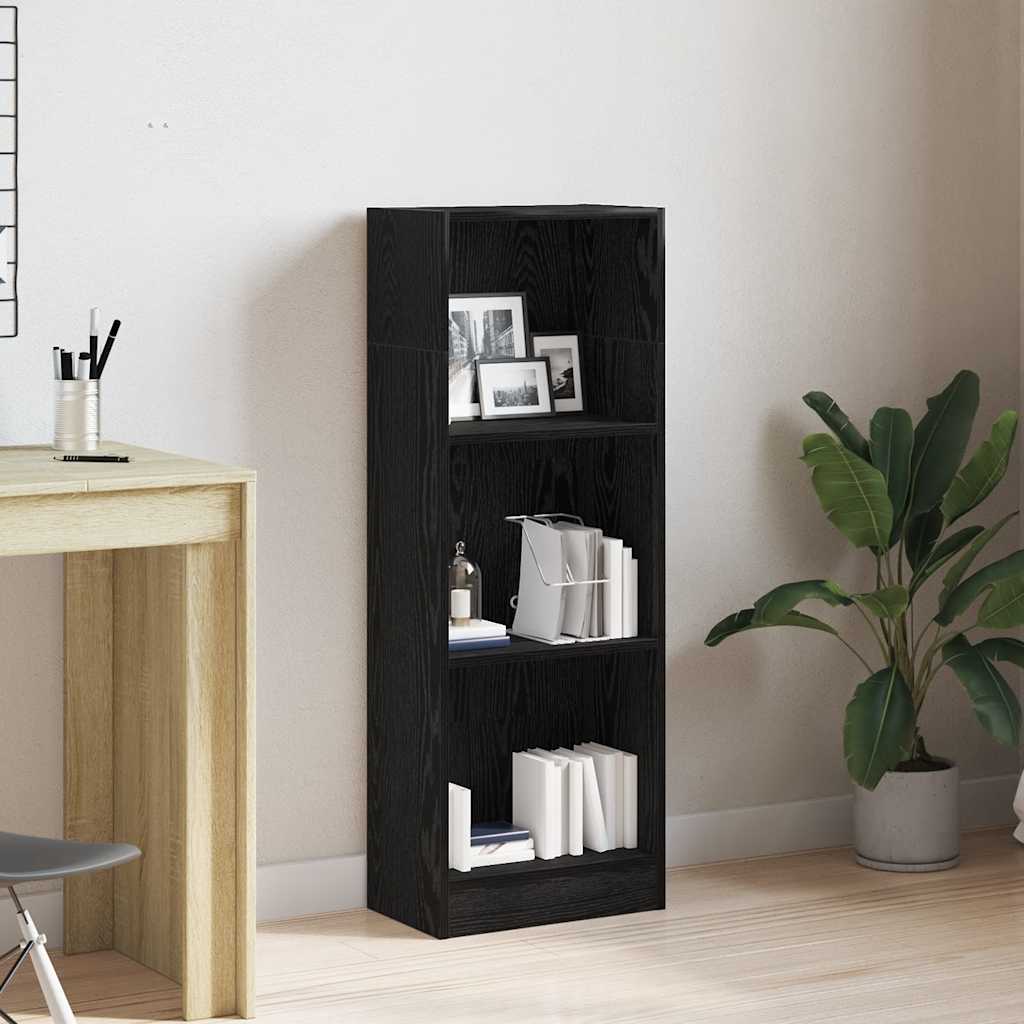bogreol 40x24x109 cm konstrueret træ sort egetræsfarve