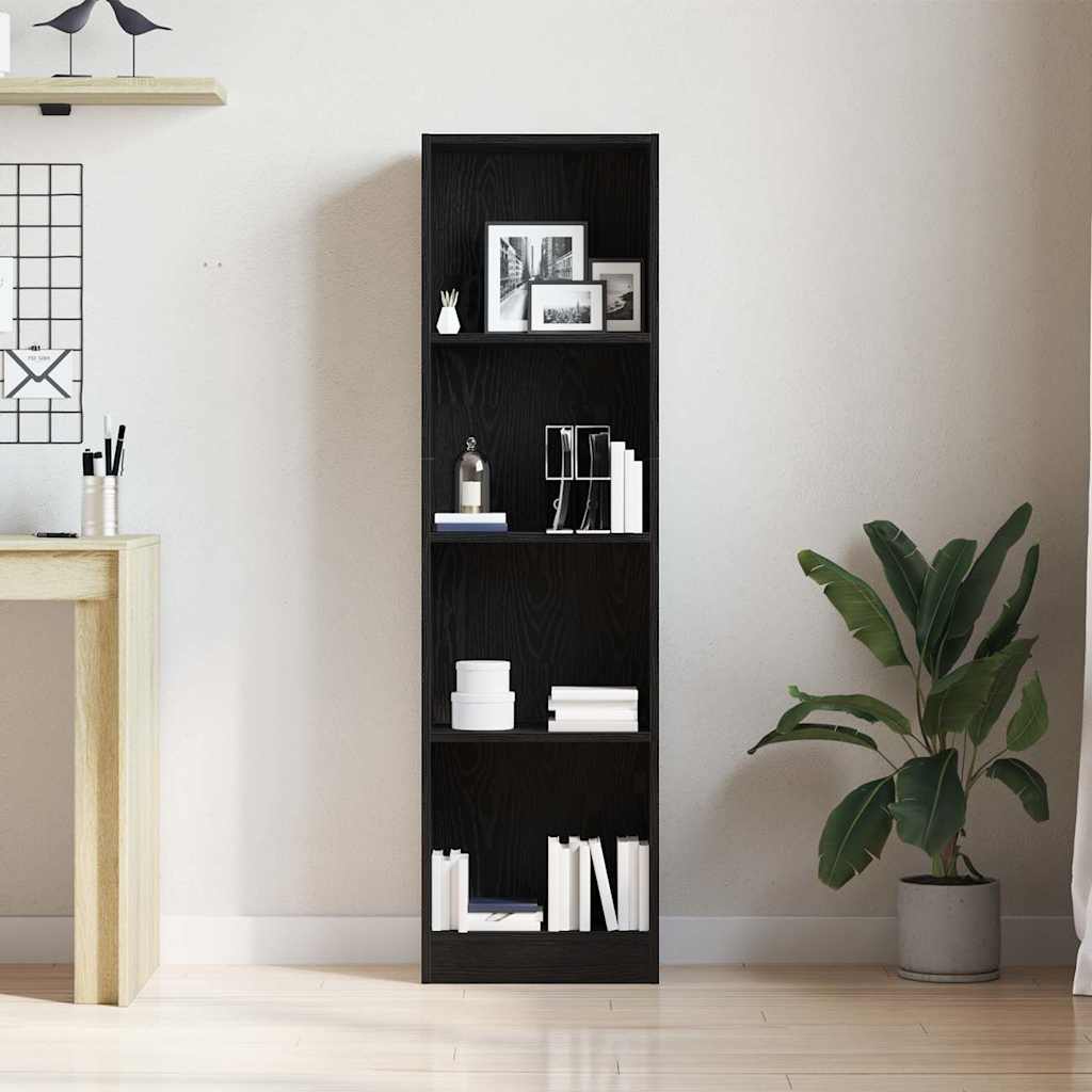 bogreol 40x24x143 cm konstrueret træ sort egetræsfarve