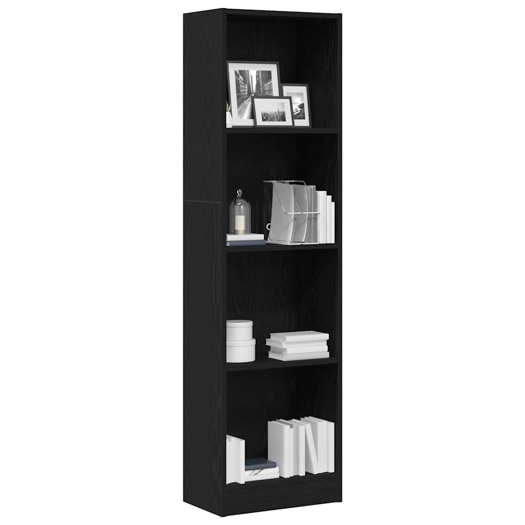 bogreol 40x24x143 cm konstrueret træ sort egetræsfarve