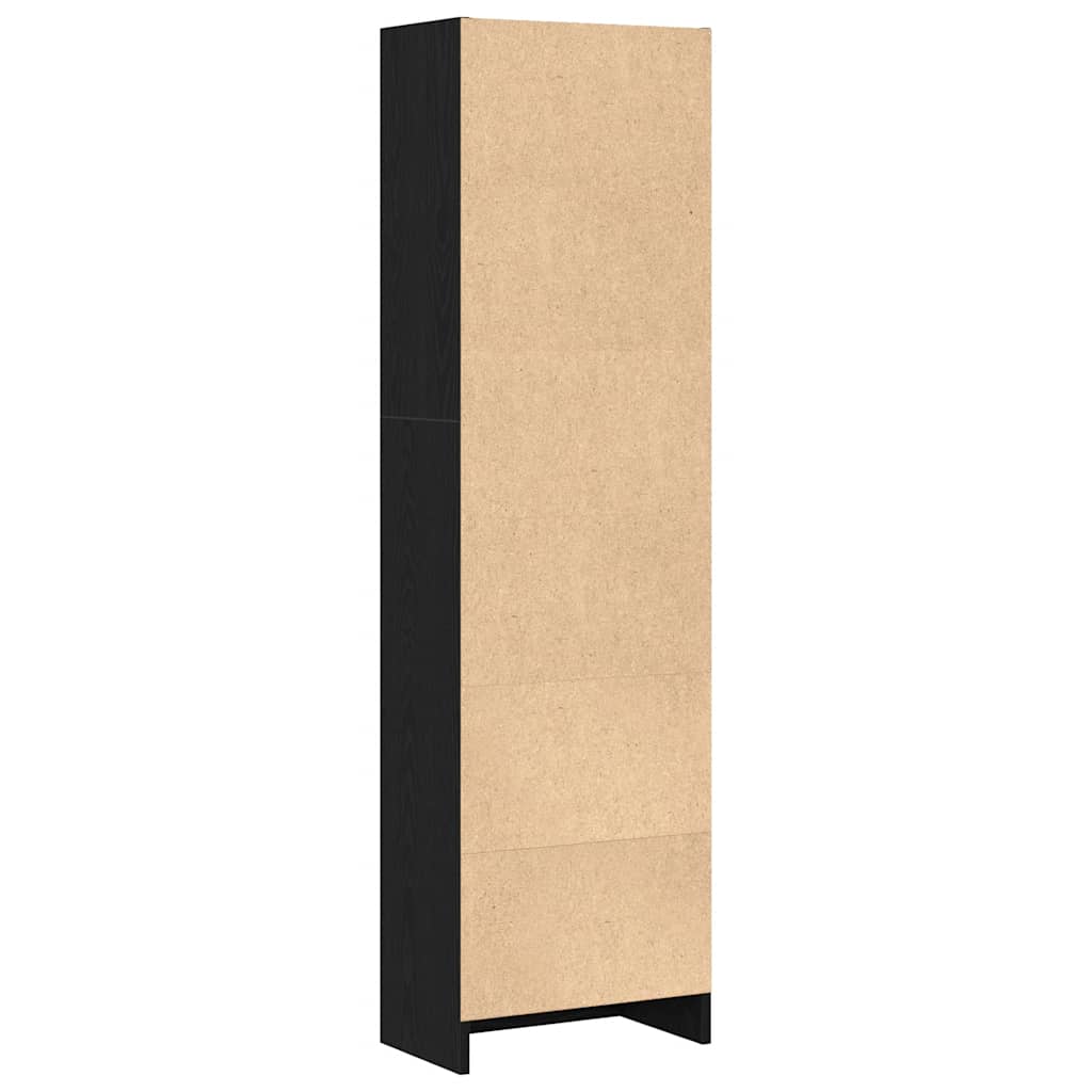 bogreol 40x24x143 cm konstrueret træ sort egetræsfarve
