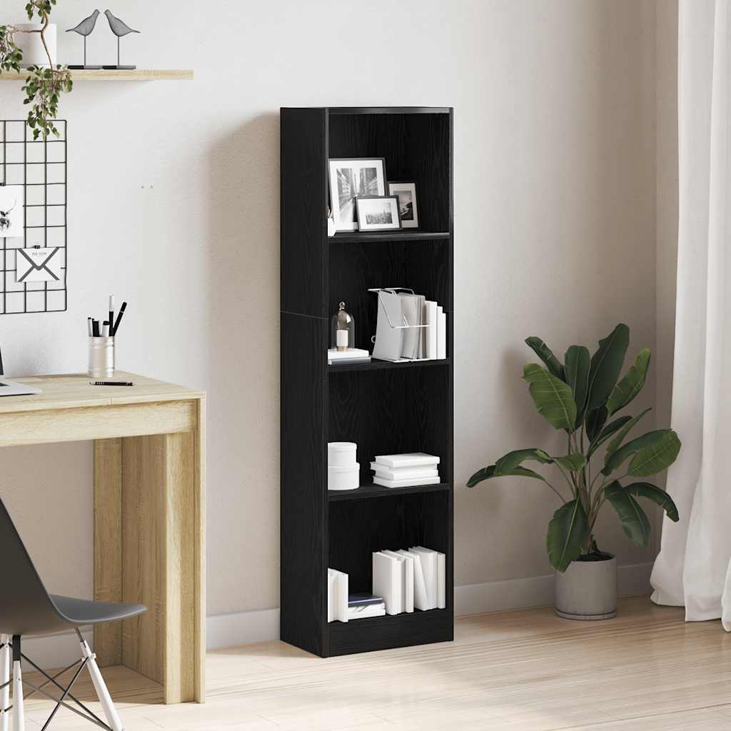 bogreol 40x24x143 cm konstrueret træ sort egetræsfarve