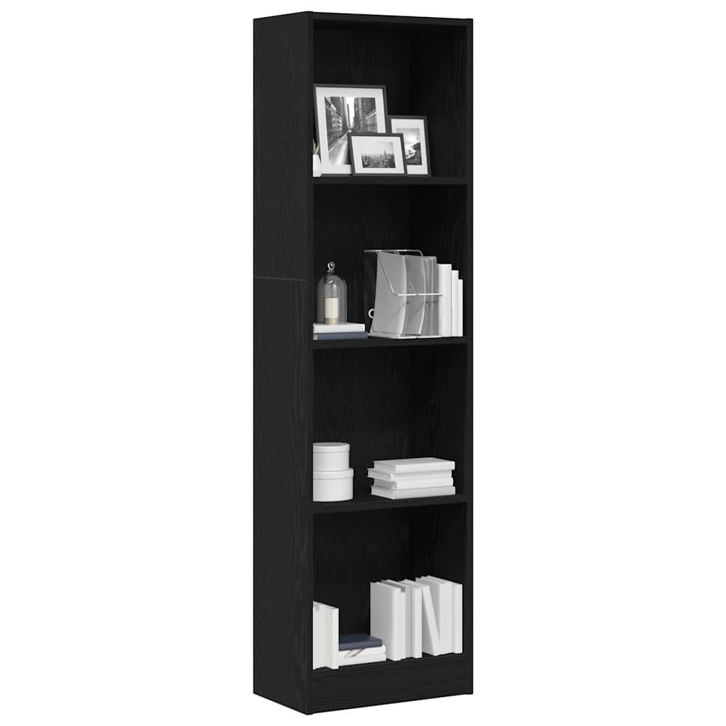 bogreol 40x24x143 cm konstrueret træ sort egetræsfarve