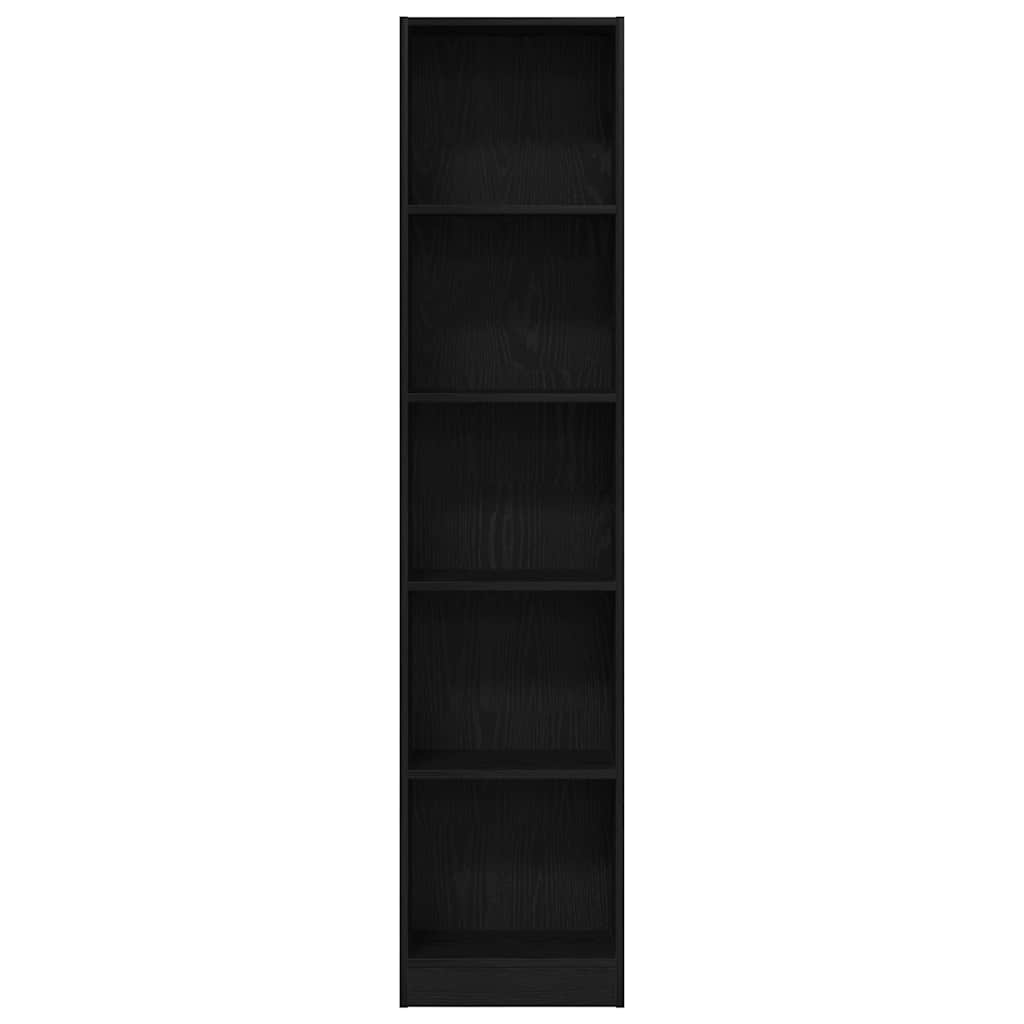 bogreol 40x24x176 cm konstrueret træ sort egetræsfarve