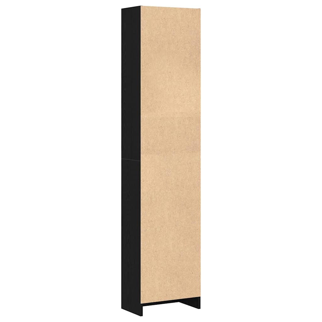 bogreol 40x24x176 cm konstrueret træ sort egetræsfarve