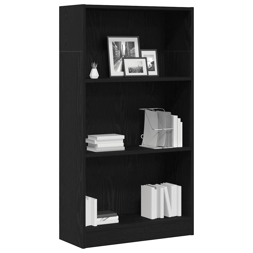 bogreol 60x24x109 cm konstrueret træ sort egetræsfarve