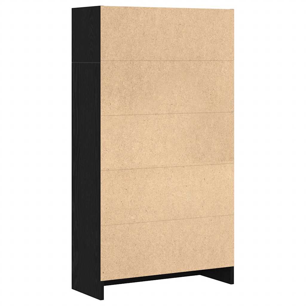 bogreol 60x24x109 cm konstrueret træ sort egetræsfarve