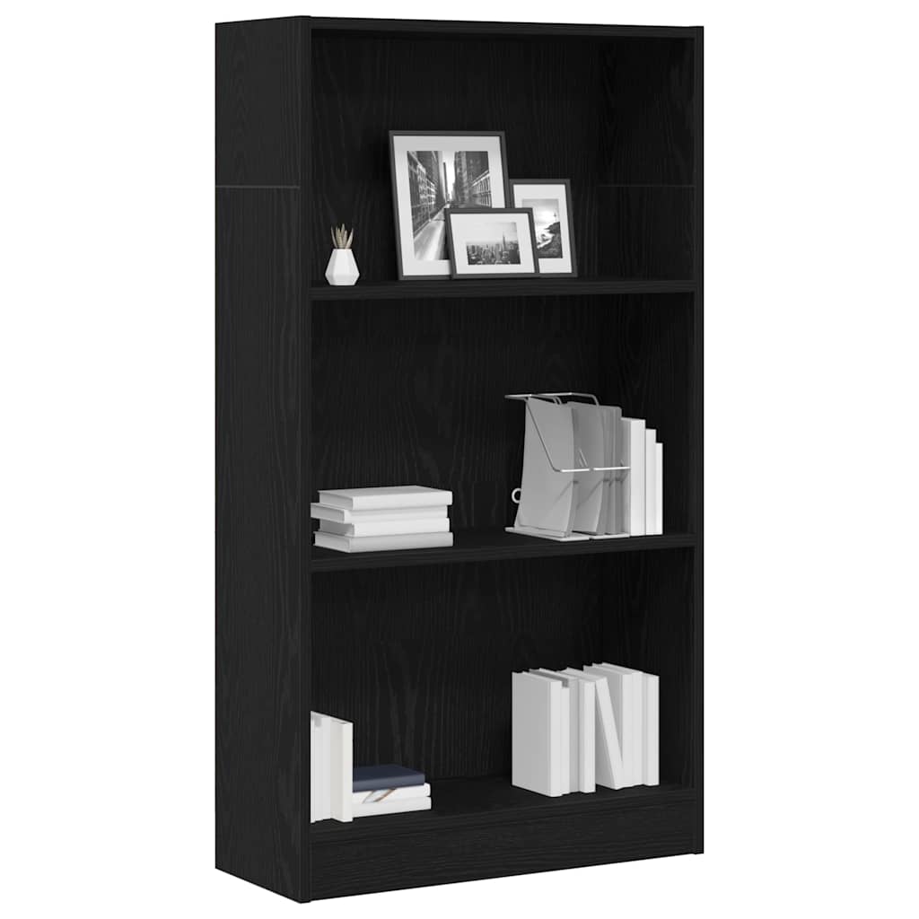bogreol 60x24x109 cm konstrueret træ sort egetræsfarve