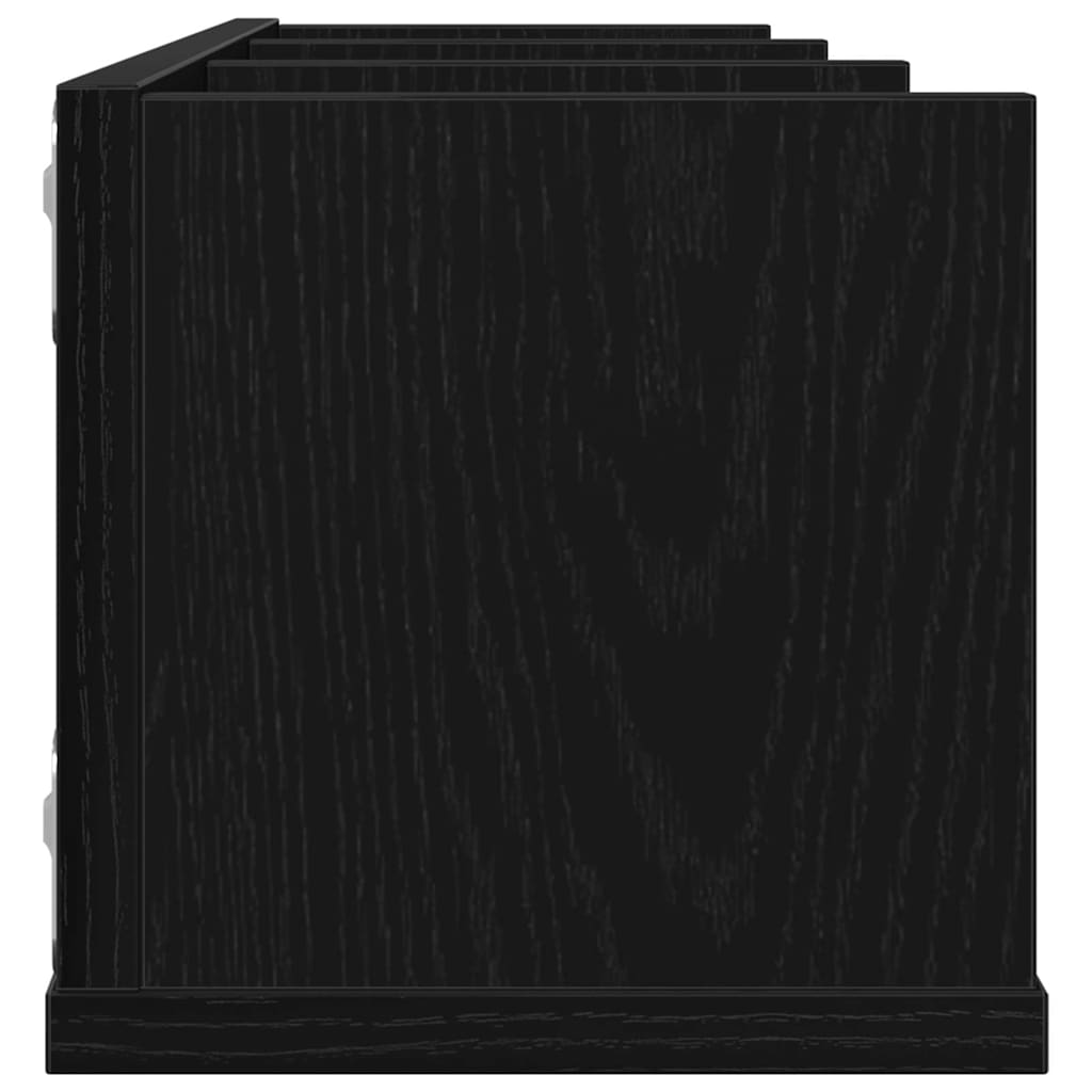Væghylde Vægmonteret Sort eg 75 x 18 x 18 cm Konstrueret træ