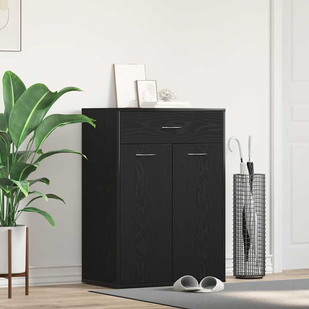 Skostativ 60 x 35 x 84 cm Konstrueret træ Sort eg