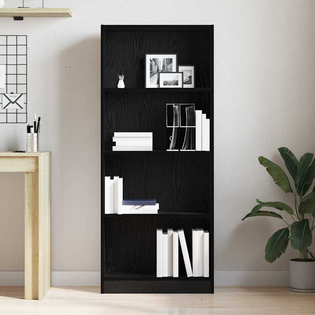 Bogreol 60 x 24 x 143 cm Konstrueret træ Sort eg