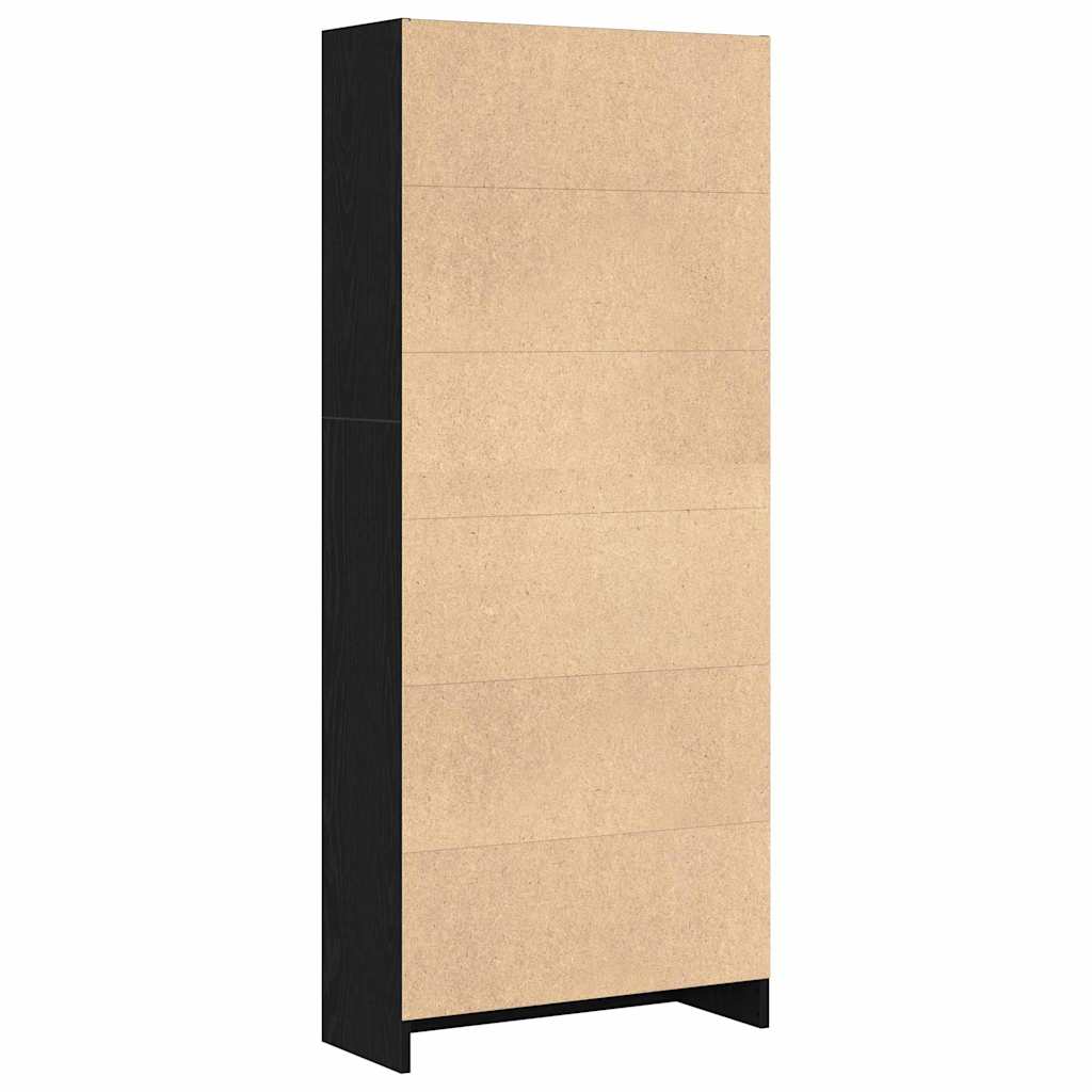 Bogreol 60 x 24 x 143 cm Konstrueret træ Sort eg