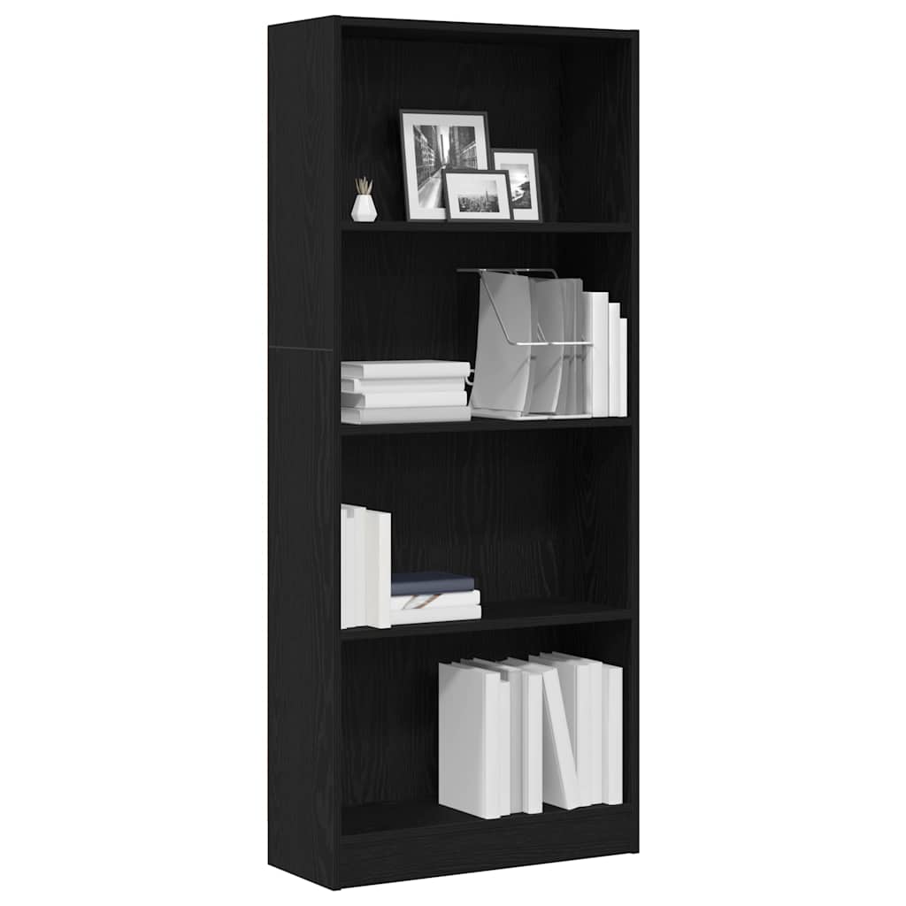 Bogreol 60 x 24 x 143 cm Konstrueret træ Sort eg