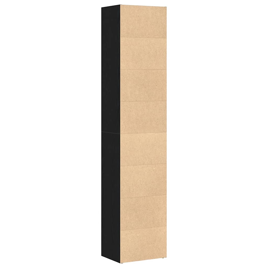 bogskab sort egetræ 40x30x189 cm konstrueret træ