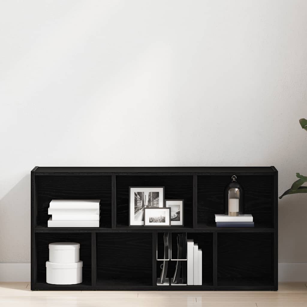 bogreol 50x25x104 cm konstrueret træ sort-eg