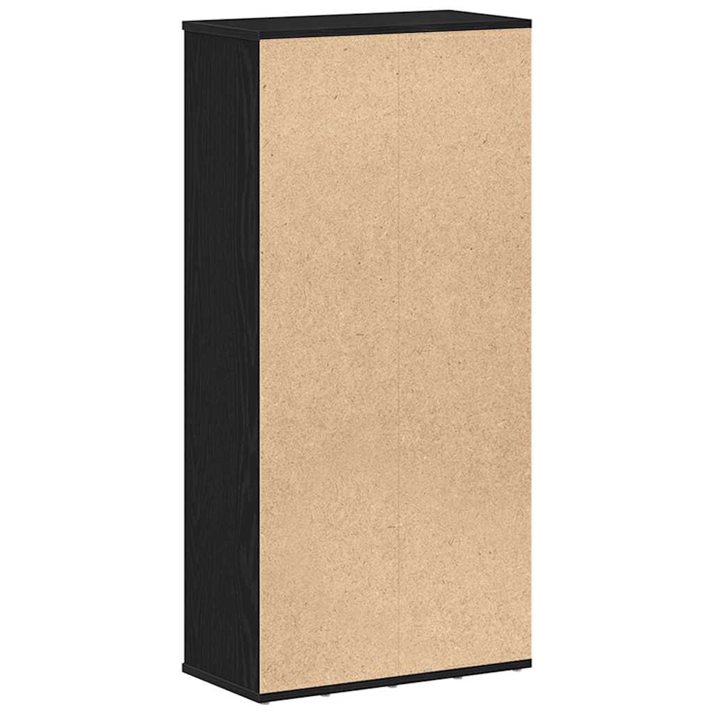 bogreol 50x25x104 cm konstrueret træ sort-eg