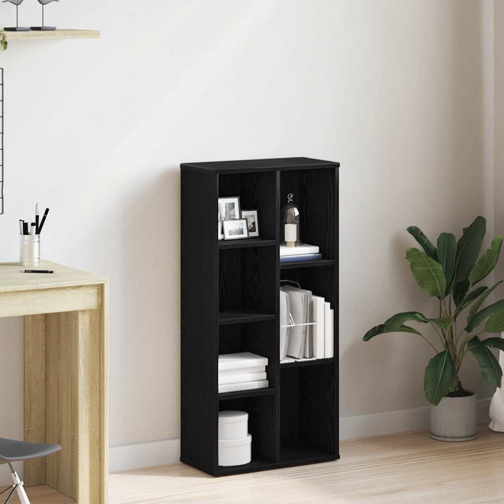 bogreol 50x25x104 cm konstrueret træ sort-eg