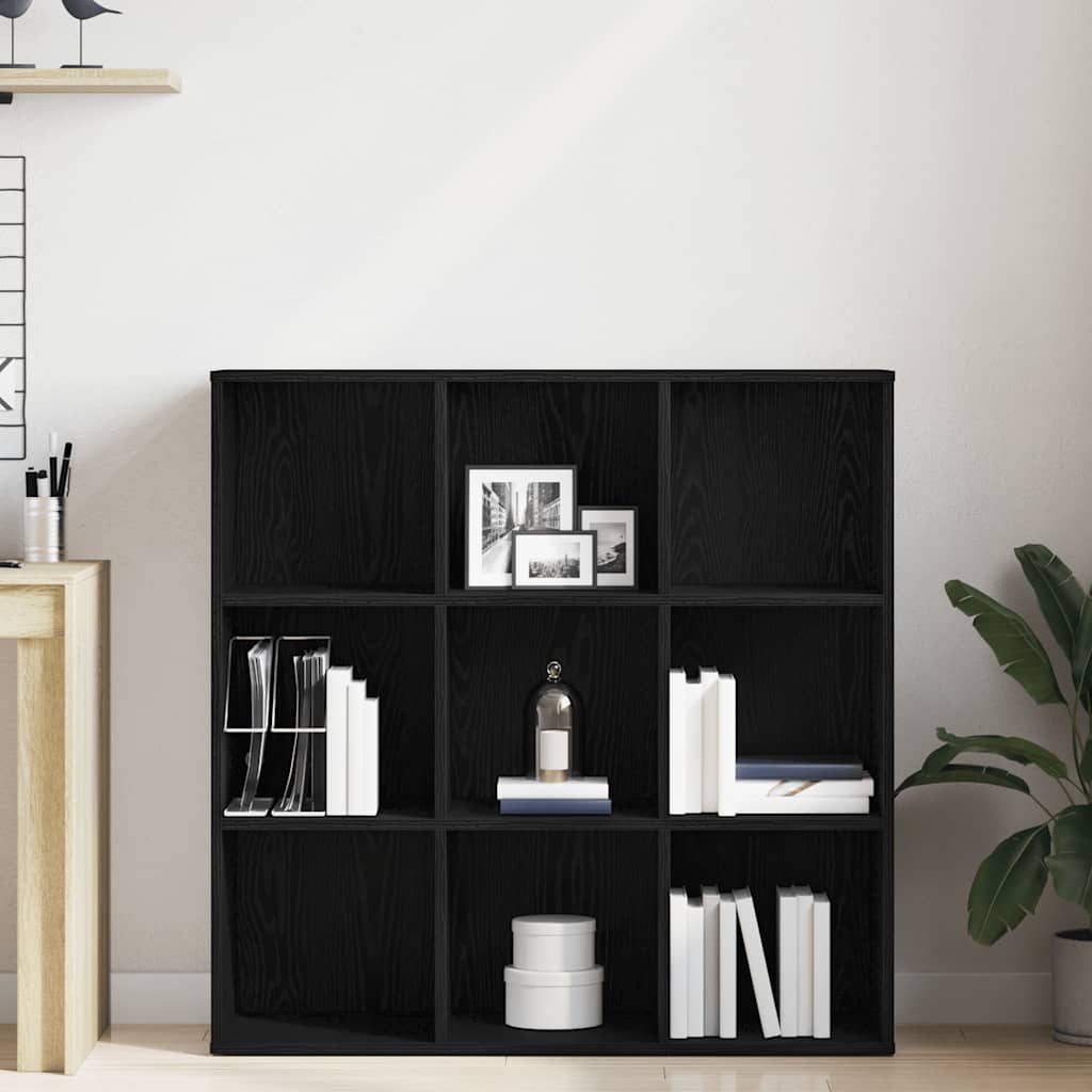 bogskab sort egetræ 98x29x97,5 cm konstrueret træ