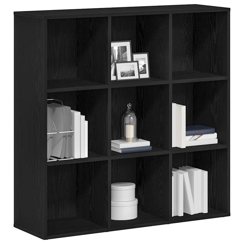 bogskab sort egetræ 98x29x97,5 cm konstrueret træ