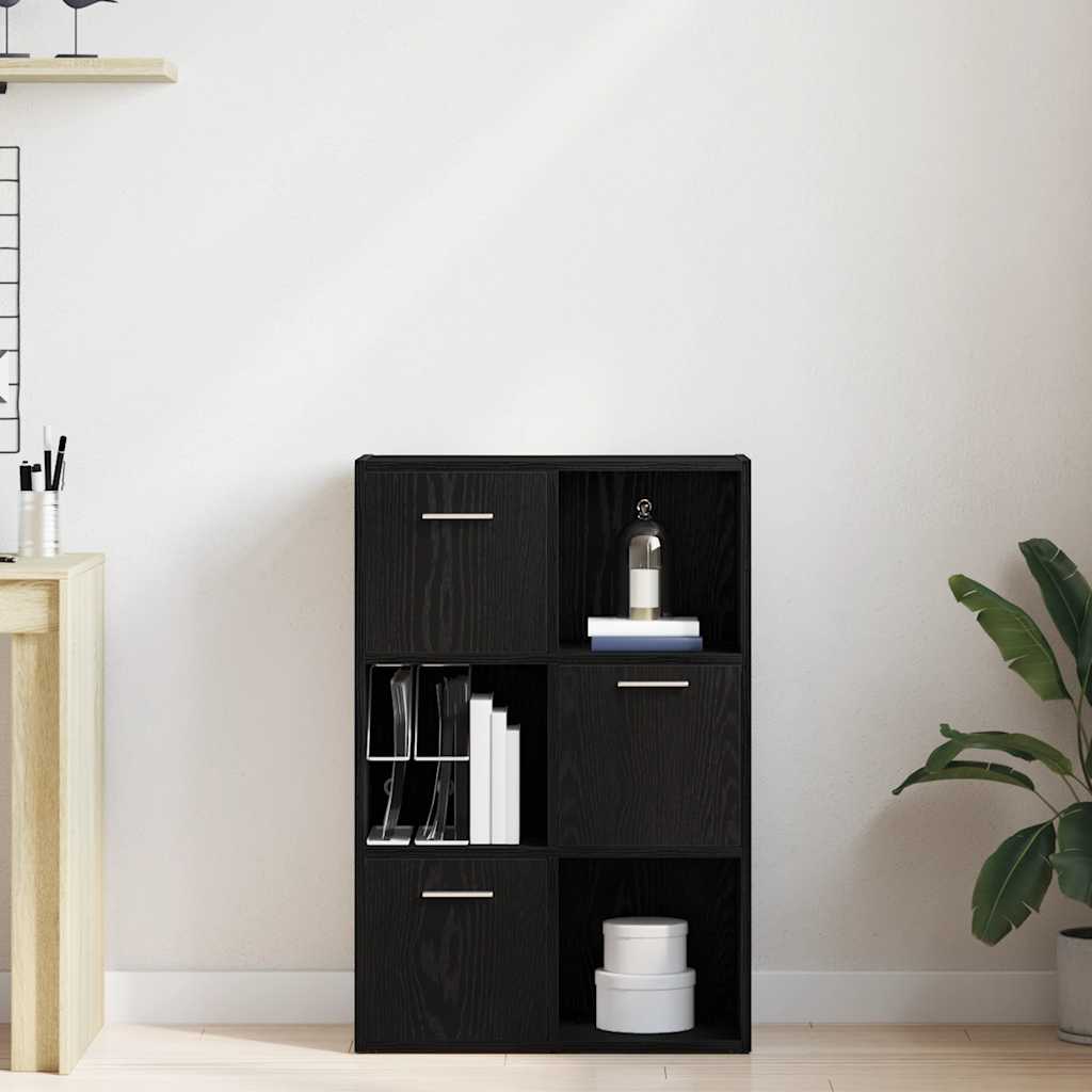 bogskab/rumdeler sort eg 60,5x30x90 cm konstrueret træ