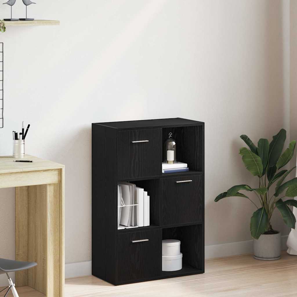 bogskab/rumdeler sort eg 60,5x30x90 cm konstrueret træ