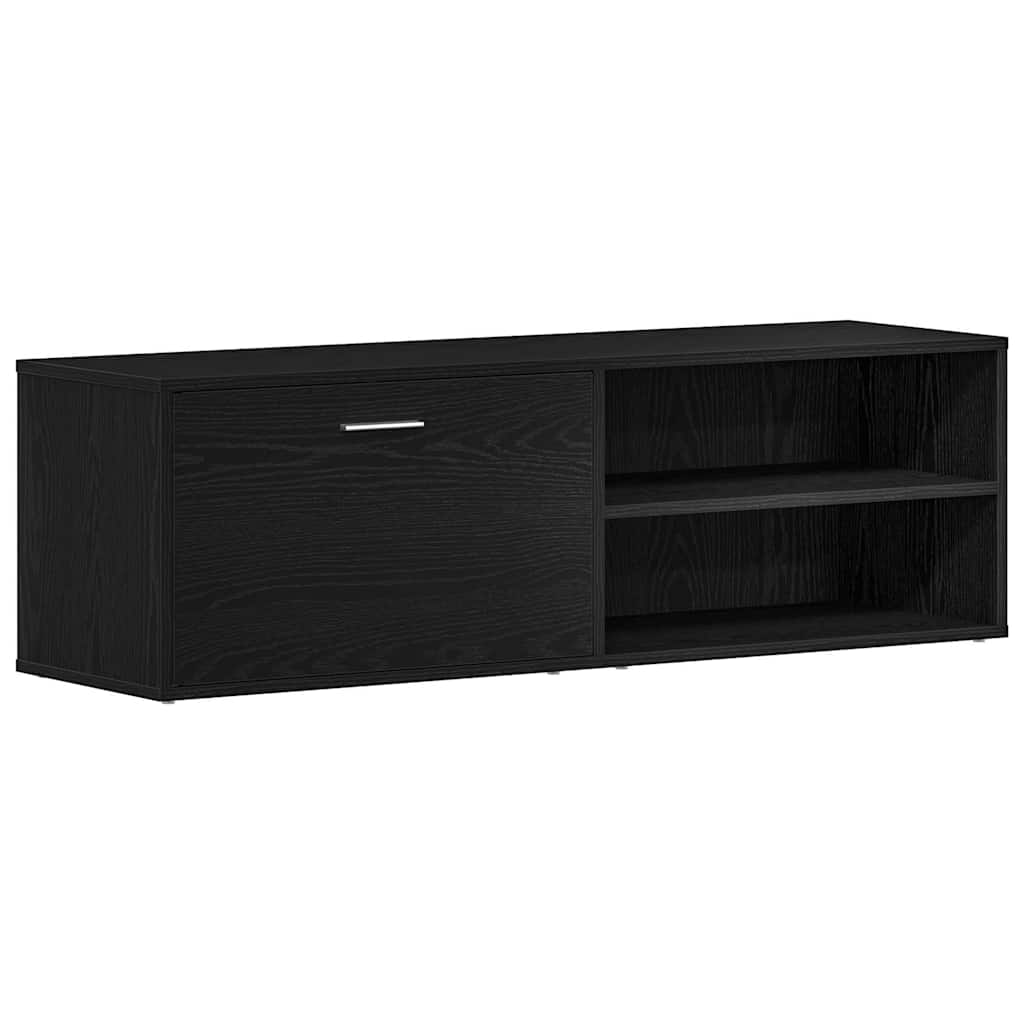 TV-skab sort egetræ 120x34x37 cm konstrueret træ