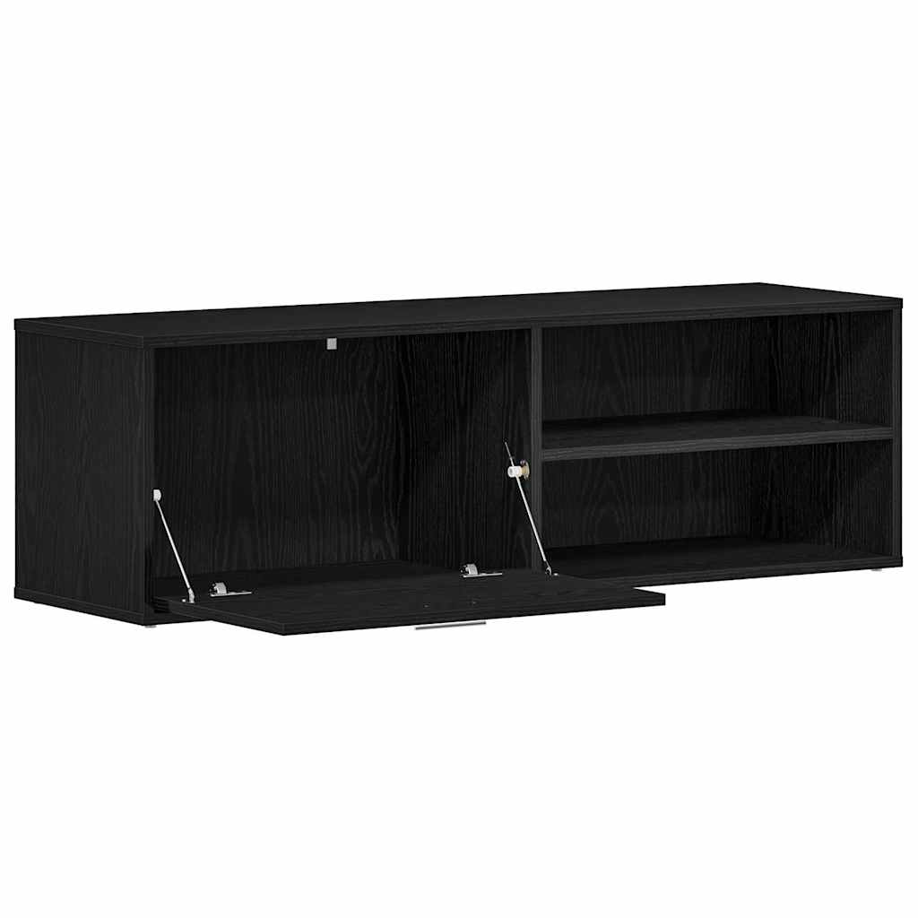 TV-skab sort egetræ 120x34x37 cm konstrueret træ