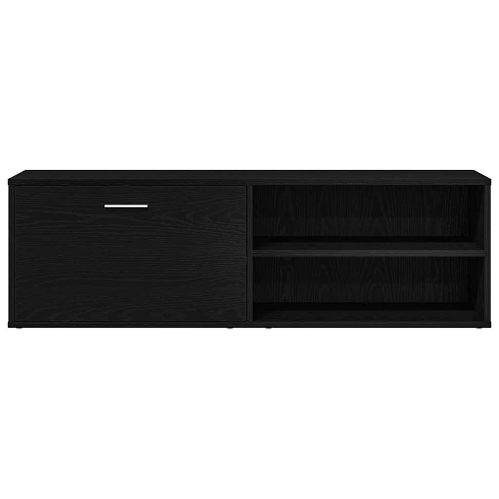 TV-skab sort egetræ 120x34x37 cm konstrueret træ