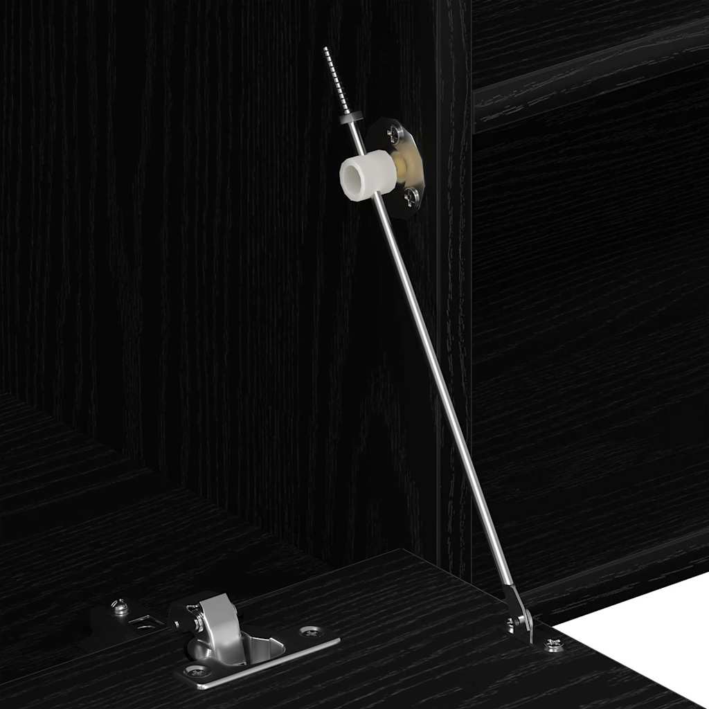 TV-skab sort egetræ 120x34x37 cm konstrueret træ