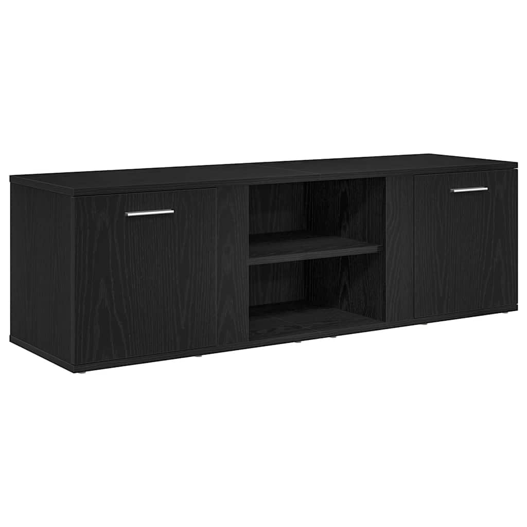 TV-skab sort egetræ 120x34x37 cm konstrueret træ